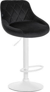 Barhocker Lazio Samt wei� - schwarz