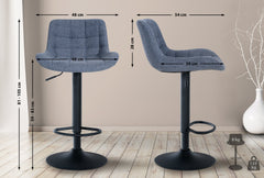 Barhocker Tover Stoff - blau