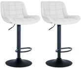 Set di 2 sgabelli da bar Tover in pelle artificiale bianca, eleganti e confortevoli per ogni ambiente.