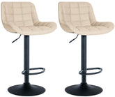 Set di 2 sgabelli da bar Tover in ecopelle crema, eleganti e confortevoli, perfetti per ogni ambiente.