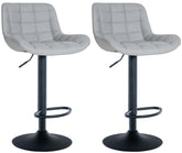 Set di 2 sgabelli da bar Tover in ecopelle grigia, eleganti e confortevoli per ogni ambiente moderno.