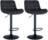Set di 2 sgabelli da bar Tover in velluto nero, eleganti e confortevoli per ogni ambiente.