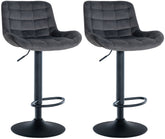 Set di 2 sgabelli da bar Tover in velluto grigio scuro, eleganti e confortevoli, ideali per arredare con stile.