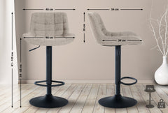 2er Set Barhocker Tover Stoff - taupe