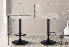 2er Set Barhocker Tover Stoff - creme