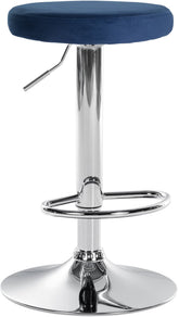 Barhocker Ponte Samt chrom - blau by Dropshipping-Europe – Barhocker
