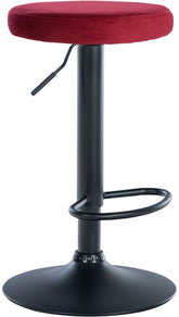 Barhocker Ponte Samt schwarz - rot by Dropshipping-Europe – Barhocker