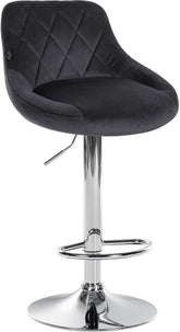 Barhocker Lazio Samt chrom - dunkelgrau