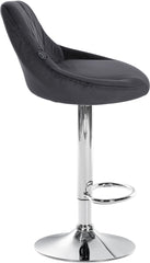 Barhocker Lazio Samt chrom - dunkelgrau