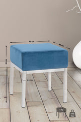 Sitzhocker Lamega Samt - blau