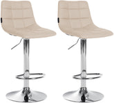 2er Set Barhocker Jerry Kunstleder chrom - creme