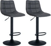 2er Set Barhocker Jerry Kunstleder schwarz - grau