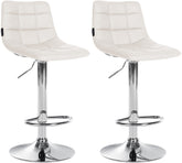 2er Set Barhocker Jerry Kunstleder chrom - wei�