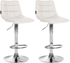 2er Set Barhocker Jerry Kunstleder chrom - wei�