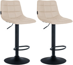 2er Set Barhocker Jerry Kunstleder schwarz - creme