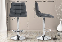 2er Set Barhocker Jerry Kunstleder chrom - grau