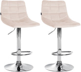 2er Set Barhocker Jerry Samt chrom - beige