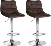 2er Set Barhocker Jerry Samt chrom - braun