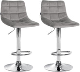2er Set Barhocker Jerry Samt chrom - grau