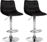 2er Set Barhocker Jerry Samt chrom - schwarz
