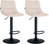 2er Set Barhocker Jerry Samt schwarz - beige