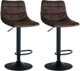 2er Set Barhocker Jerry Samt schwarz - braun