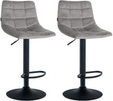 2er Set Barhocker Jerry Samt schwarz - grau