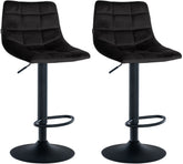 2er Set Barhocker Jerry Samt schwarz - schwarz
