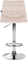 2er Set Barhocker Jerry Samt chrom - beige