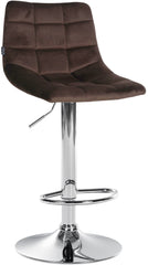 2er Set Barhocker Jerry Samt chrom - braun