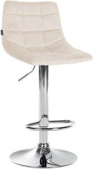 2er Set Barhocker Jerry Samt chrom - creme