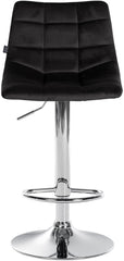 2er Set Barhocker Jerry Samt chrom - schwarz
