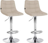 2er Set Barhocker Jerry Stoff chrom - creme