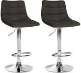2er Set Barhocker Jerry Stoff chrom - dunkelgrau