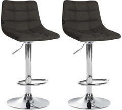 2er Set Barhocker Jerry Stoff chrom - dunkelgrau