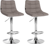 2er Set Barhocker Jerry Stoff chrom - grau