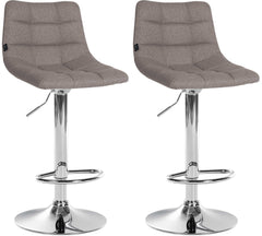 2er Set Barhocker Jerry Stoff chrom - grau