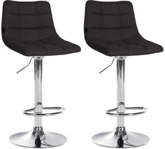 2er Set Barhocker Jerry Stoff chrom - schwarz