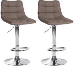 2er Set Barhocker Jerry Stoff chrom - taupe