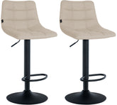2er Set Barhocker Jerry Stoff schwarz - creme