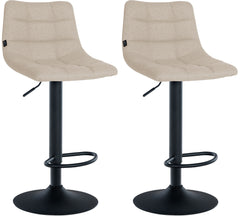 2er Set Barhocker Jerry Stoff schwarz - creme