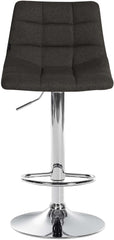 2er Set Barhocker Jerry Stoff chrom - dunkelgrau