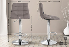 2er Set Barhocker Jerry Stoff chrom - grau