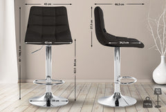 2er Set Barhocker Jerry Stoff chrom - schwarz