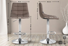 2er Set Barhocker Jerry Stoff chrom - taupe