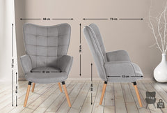 Sessel Garding Stoff - grau