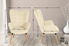 Sessel Garding Stoff - creme