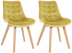 2er Set Stühle Brook Samt - gelb