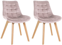 2er Set Stühle Brook Samt - pink