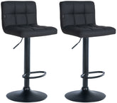 2er Set Barhocker Feni Kunstleder schwarz - schwarz
